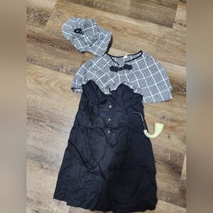 SOLD Black Dress with Plaid Detective Costime With Hat
